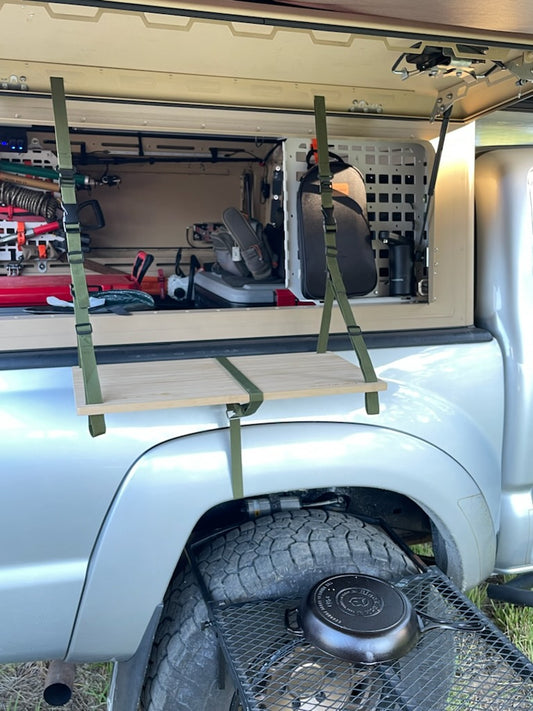 Tire Table Hanging Shelf for Vanlife & Camping