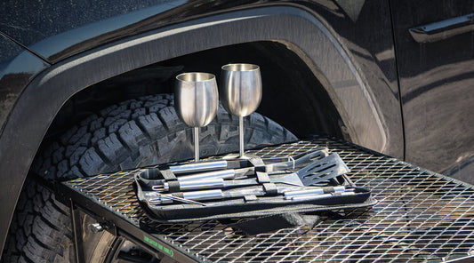 Grilling on the Go: Elevate Your Adventure with Tailgater Tire Table's Portable BBQ Grill Set